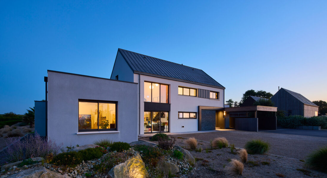 Maison vue nuit Trecobat Morlaix