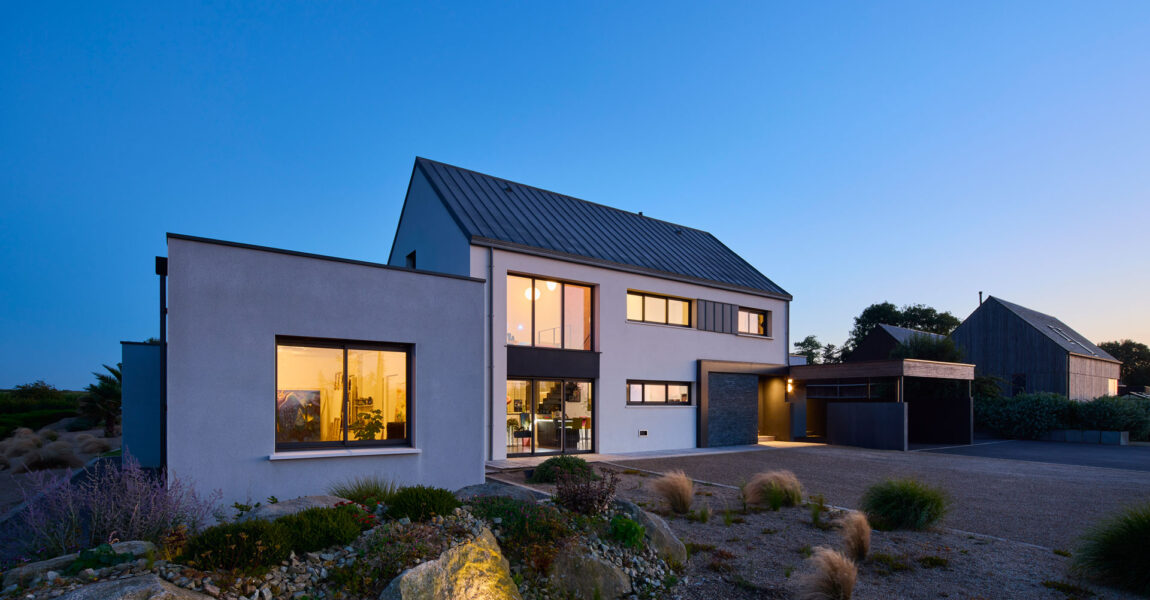 Maison vue nuit Trecobat Morlaix