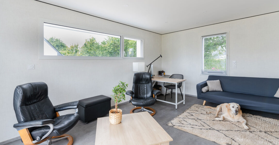 Extension maison Brest salon bureau